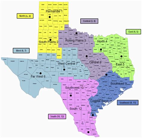 4 Regions Of Texas Map | secretmuseum