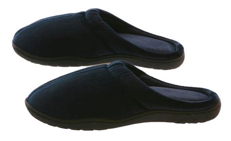 Deluxe Comfort Men's Indoor/Outdoor Slip-On Memory Foam House Slippers, Large – Durable Non ...