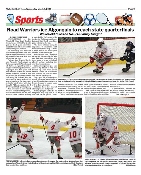 Wakefield Daily Item on Twitter: "Today's sports page https ...