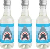Big Dot Of Happiness Shark Zone - Mini Wine Bottle Label Stickers - Jawsome Party Favor Gift ...