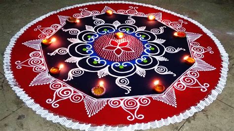 Very Easy Rangoli for Diwali l Simple Sanskar Bharti Diwali Rangoli | All About Easy ART - YouTube