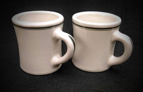 Set of Vintage 1960's Victor Restaurant ware 6 oz Diner Style Hotel China Coffee Mugs Beige ...