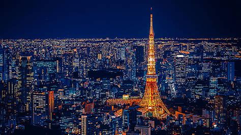 HD wallpaper: tokyo tower, city lights, cityscape, night lights, japan ...