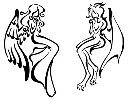Devil And Angel Silhouette at GetDrawings | Free download