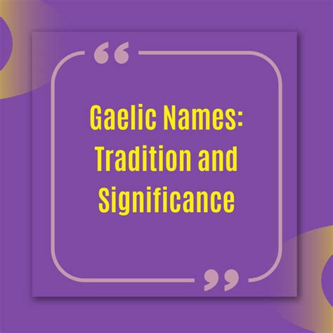 Gaelic Names: Tradition And Meaning - BabieBlue