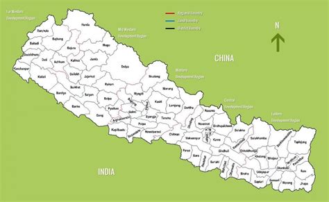 ネパール地図-地図のネパール（南アジア-アジア）