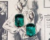 Emerald Green Art Deco Earrings 1920s Art Deco Jewelry - Etsy