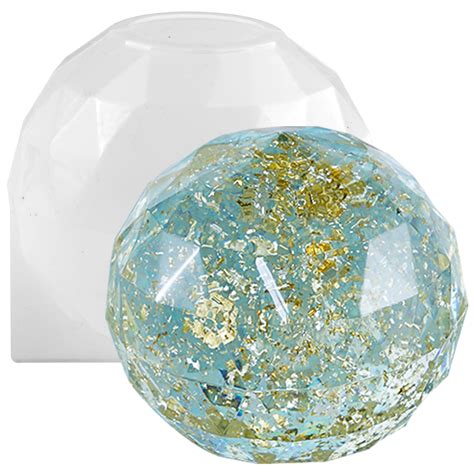 Faceted Sphere Silicone Resin Mold Large 85x80mm - FUNSHOWCASE