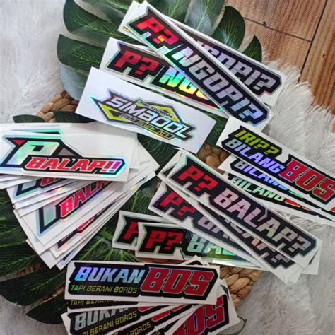 Jual HOLOGRAM sticker viral p ngopi p balap iri bilang bos bukan bos tapi berani boros hologram ...