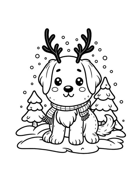 Free Christmas Dog Coloring Pages For Kids