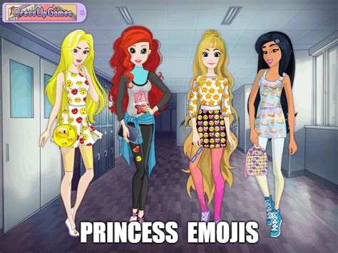 Disney Princesses wearing emoji theme clothes Up Game, Disney ...