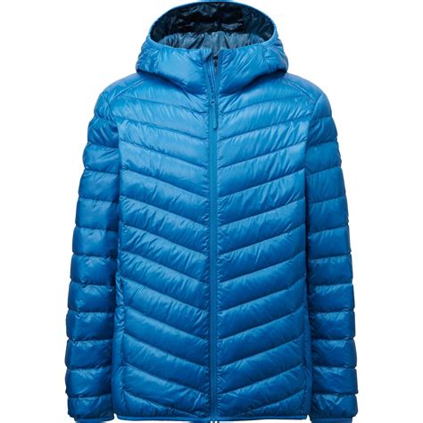 Uniqlo Men Ultra Light Down Hooded Jacket in Blue for Men | Lyst