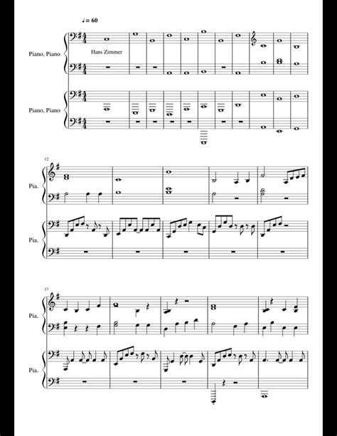 TIME INCEPTION sheet music for Piano download free in PDF or MIDI