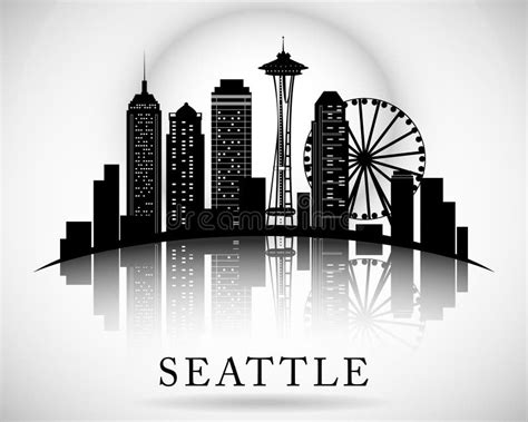 Seattle Skyline Silhouette Svg