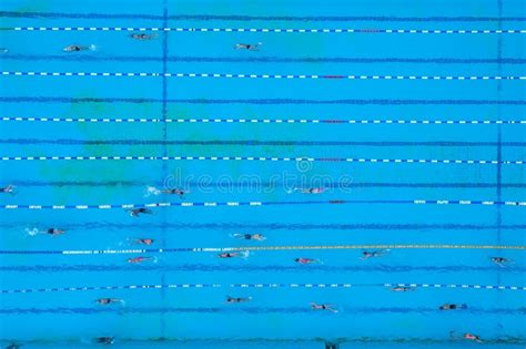 Aerial View of Swimming Pool Stock Photo - Image of splash, competition ...