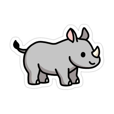 "Rhino" Sticker for Sale by littlemandyart | Cute doodles, Cool stickers, Cute stickers