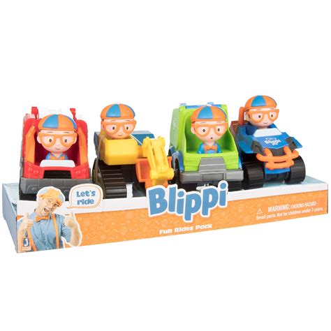 Buy Blippi Toy Construction Vehicles Playset of 4, Large 3 Inch Size ...