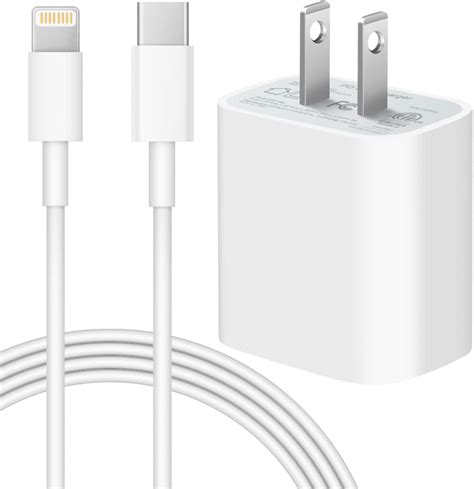 Amazon.com: iPhone 14 13 12 Fast Charger [Apple MFi Certified] 20W PD USB C Wall Charger with ...