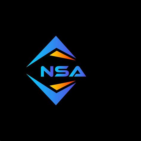 NSA abstract technology logo design on Black background. NSA creative ...