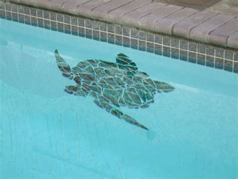 Mosaic turtle for swimming pool