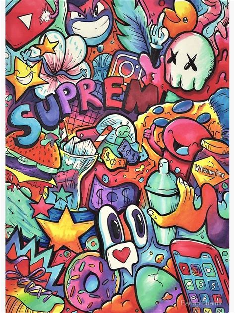 "SUPREME // Copic Marker Doodle" Poster by EadanShamir | Redbubble | Cute doodle art, Graffiti ...