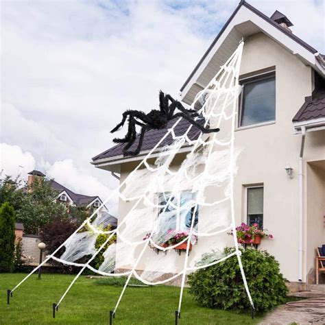 AODINI Spider Web Halloween Decorations, 1615 Feet Triangular Huge ...