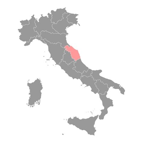 Premium Vector | Marche Map Region of Italy Vector illustration