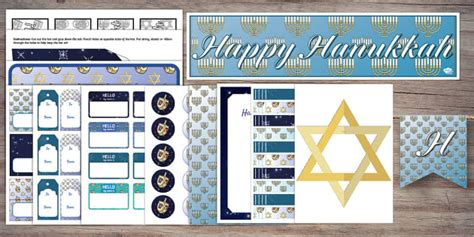 Printable Hanukkah Decorations | Twinkl Party (Teacher-Made)