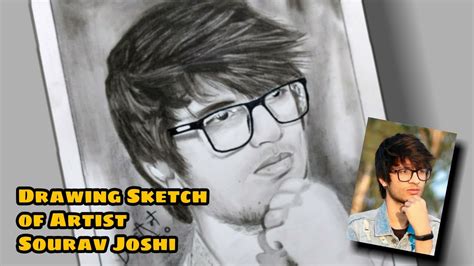 Drawing Artist Sourav Joshi Sketch | Pencil Sketch of Sourav Joshi - YouTube