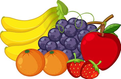 Set of colourful fruit on white background 1953270 Vector Art at Vecteezy