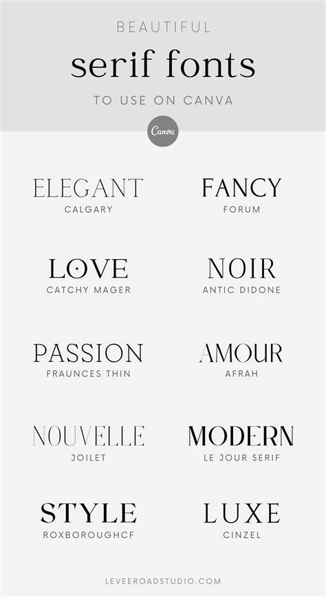 Best Serif Fonts on Canva - Modern Wedding Fonts and Calligraphy - Font ...