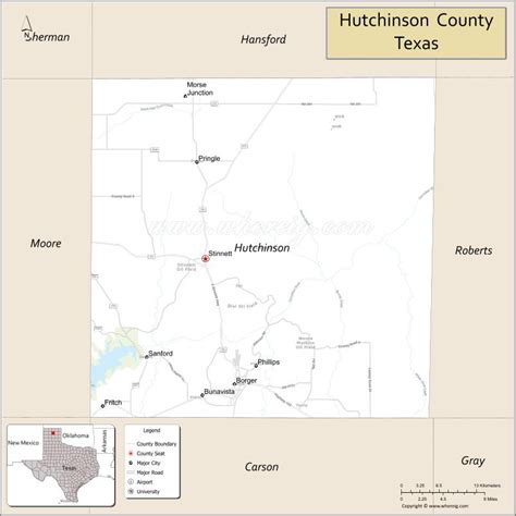 Hutchinson County Map, Texas - Where is Located, Cities, Population ...