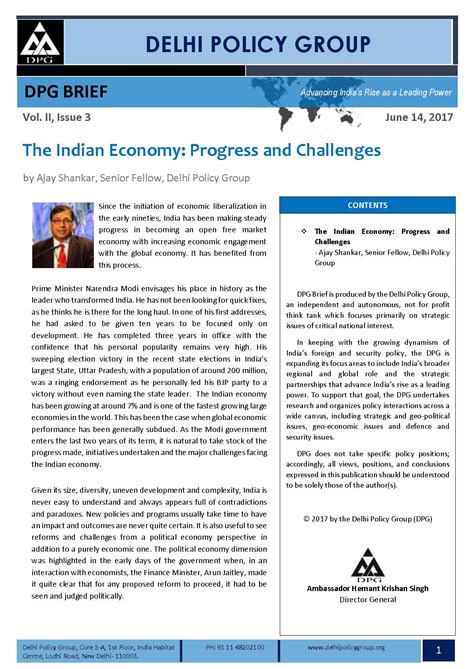 The Indian Economy: Progress and Challenges