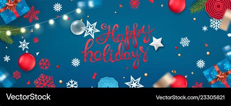 Happy holidays banner christmas background xmas Vector Image