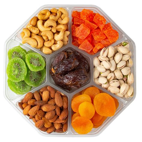 7 Section Dried Fruit & Nut Tray - Large Platter • Dried Fruit Gift ...