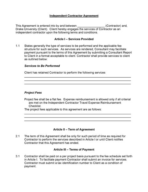 50+ FREE Independent Contractor Agreement Forms & Templates