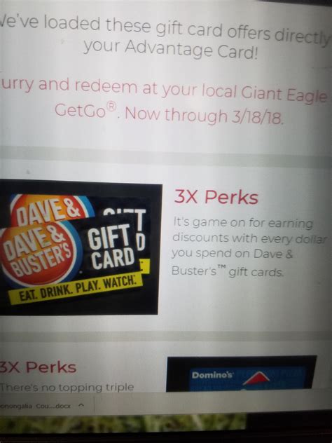 3X Fuel perks on Dave & Busters gift card purchases at Getgo and Giant Eagle! : r/DaveAndBusters