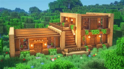 Minecraft: How to Build a Wooden House | Simple Survival House Tutorial - YouTube in 2020 | Easy ...