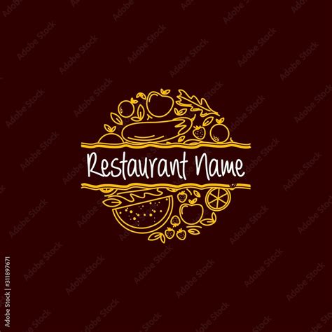 restaurant logo design template . mix food logo design template . green ...