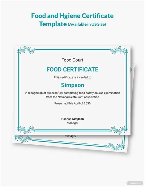 Food Safety And Hygiene Certificate