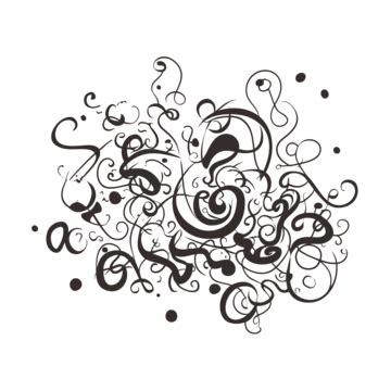 Squiggly Line Vector, Sticker Clipart Black And White Drawing Of Ornate ...