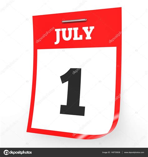 July 1. Calendar on white background. — Stock Photo © iCreative3D #149735838