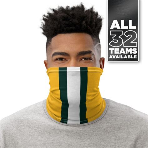 Green Bay Football Helmet Neck Gaiter / Washable & Reusable | Etsy