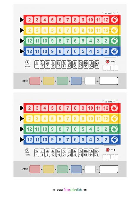 Free Printable Qwixx Score Sheet Template [PDF] - Printables Hub