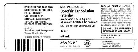 Borofair Ear Drops - FDA prescribing information, side effects and uses