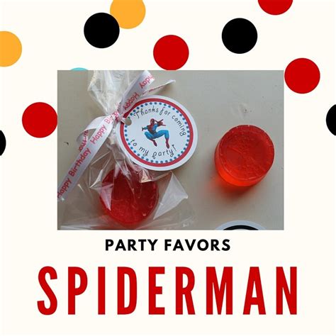 Spiderman Birthday Party Favors with Tags & Bags Spiderman