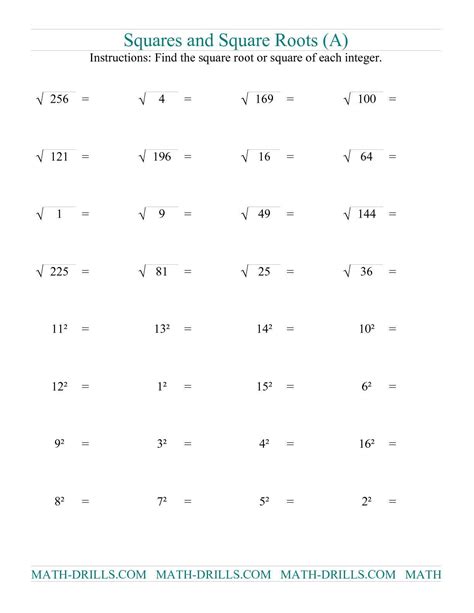 Multiplying Square Roots Worksheet