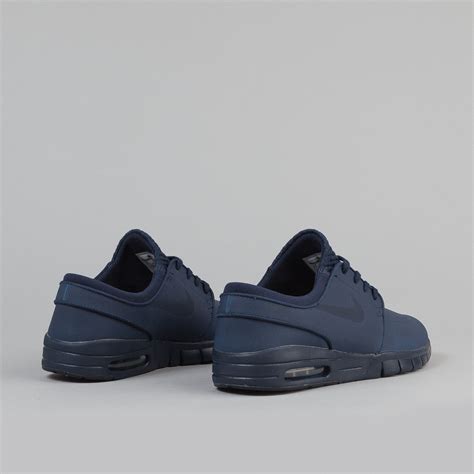 Nike SB Stefan Janoski Max Leather Shoes - Obsidian / Obsidian - White | Flatspot