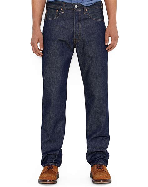 Levi's Men's 501 Original Shrink to Fit Mid Rise Regular Fit Straight Leg Jeans - Rigid Indigo