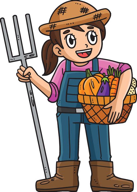 Farmer with a Harvest Cartoon Colored Clipart 26758868 Vector Art at ...